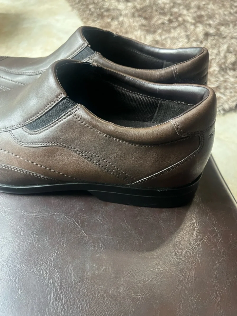 Rockport adiPRENE by adidas Brown Slip-On Leather shoes 👞 🆕 without 📦